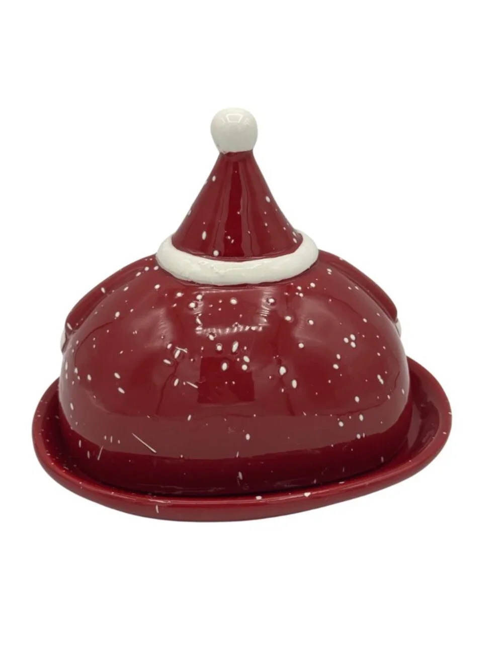 Santa Claus Ceramic Butter Dish By Nauvoo House